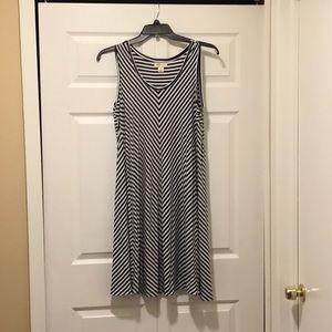 Navy & White Striped Dress